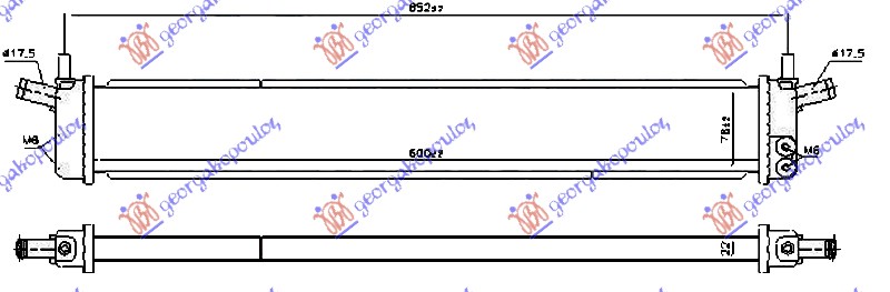 HLADNJAK MOTORA DODATNI 1.8 HIBRID BENZIN (600x76x22) (NRF) TOYOTA AURIS 2015-2019 (E18)