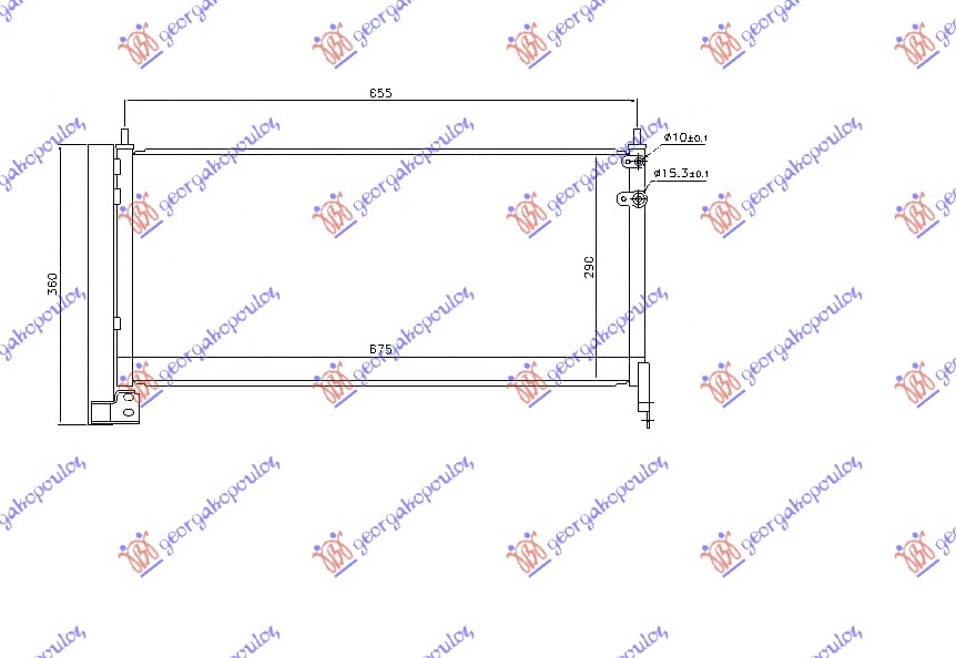 HLADNJAK KLIME 1.8 HIBRID (AUTO) (675x29x16) TOYOTA AURIS 2012-2015 (E18)