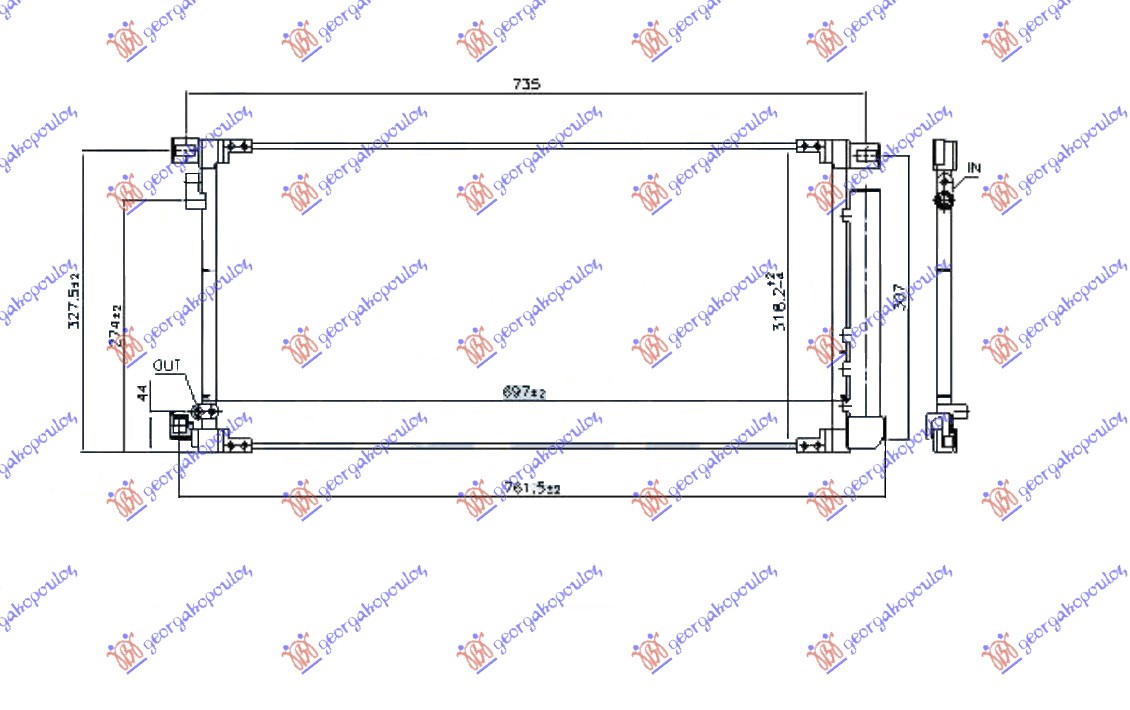 HLADNJAK KLIME 1.2i BENZIN (697x342x12) TOYOTA AURIS 2015-2019 (E18)
