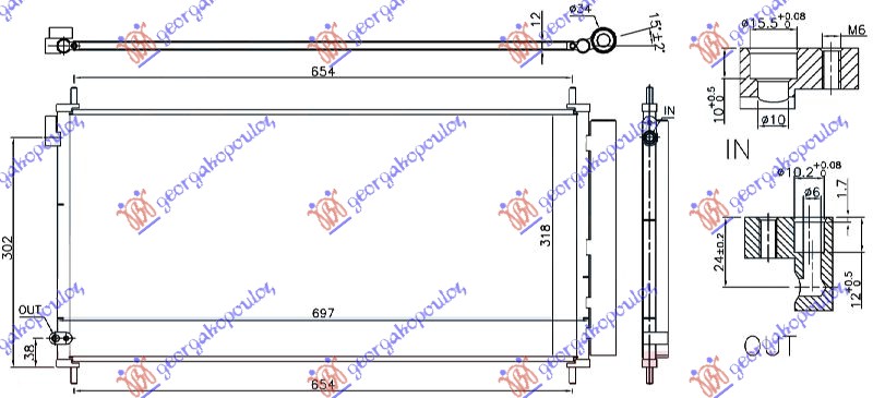 HLADNJAK KLIME 1.6 D4D DIZEL (697x318x12) TOYOTA AURIS 2015-2019 (E18)