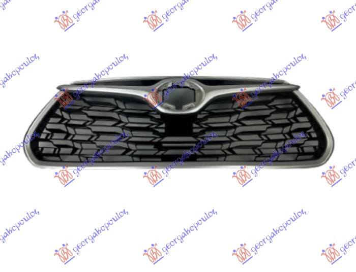 PVC MASKA KOMPLET SA SREBRNIM OKVIROM TOYOTA HIGHLANDER 2020- (GSU7/AXUH7/TXUA7)