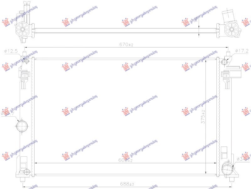 HLADNJAK MOTORA 1.6/2.0 VVTI BENZIN (AUTO) (600x375) (NRF) TOYOTA COROLLA SDN 2019- (E21)