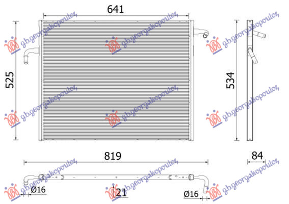 HLADNJAK MOTORA DODATNI 2.0 BENZIN/HIBRID (641x525x21) (NRF) VOLVO V90 2021- (235/236)