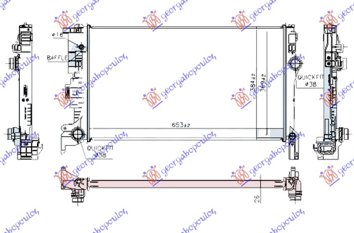 HLADNJAK MOTORA ZA SVE MODELE BENZIN/DIZEL (650x370x26) VOLVO XC90 2014-2020 (256)