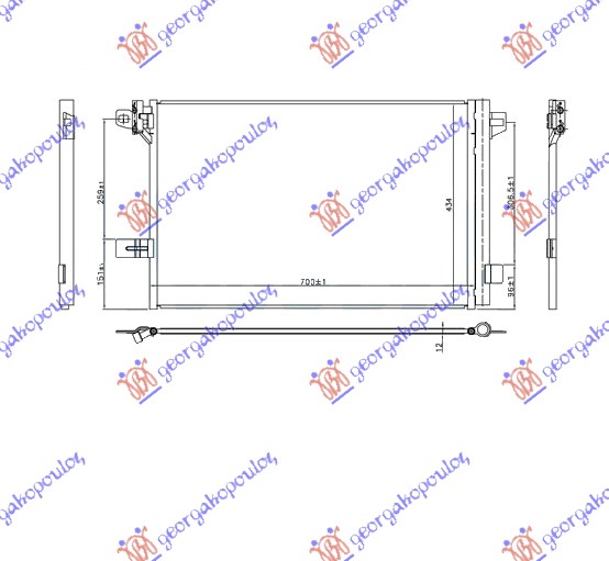 HLADNJAK KLIME ZA SVE MODELE BENZIN/DIZEL (720x382x16) VOLVO XC90 2014-2020 (256)