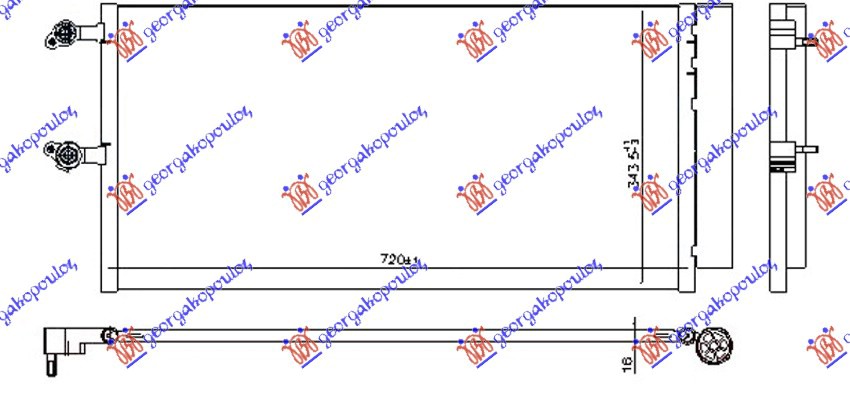 HLADNJAK KLIME BENZIN/DIZEL (720x344x16) VOLVO S90 2016-2021 (234)