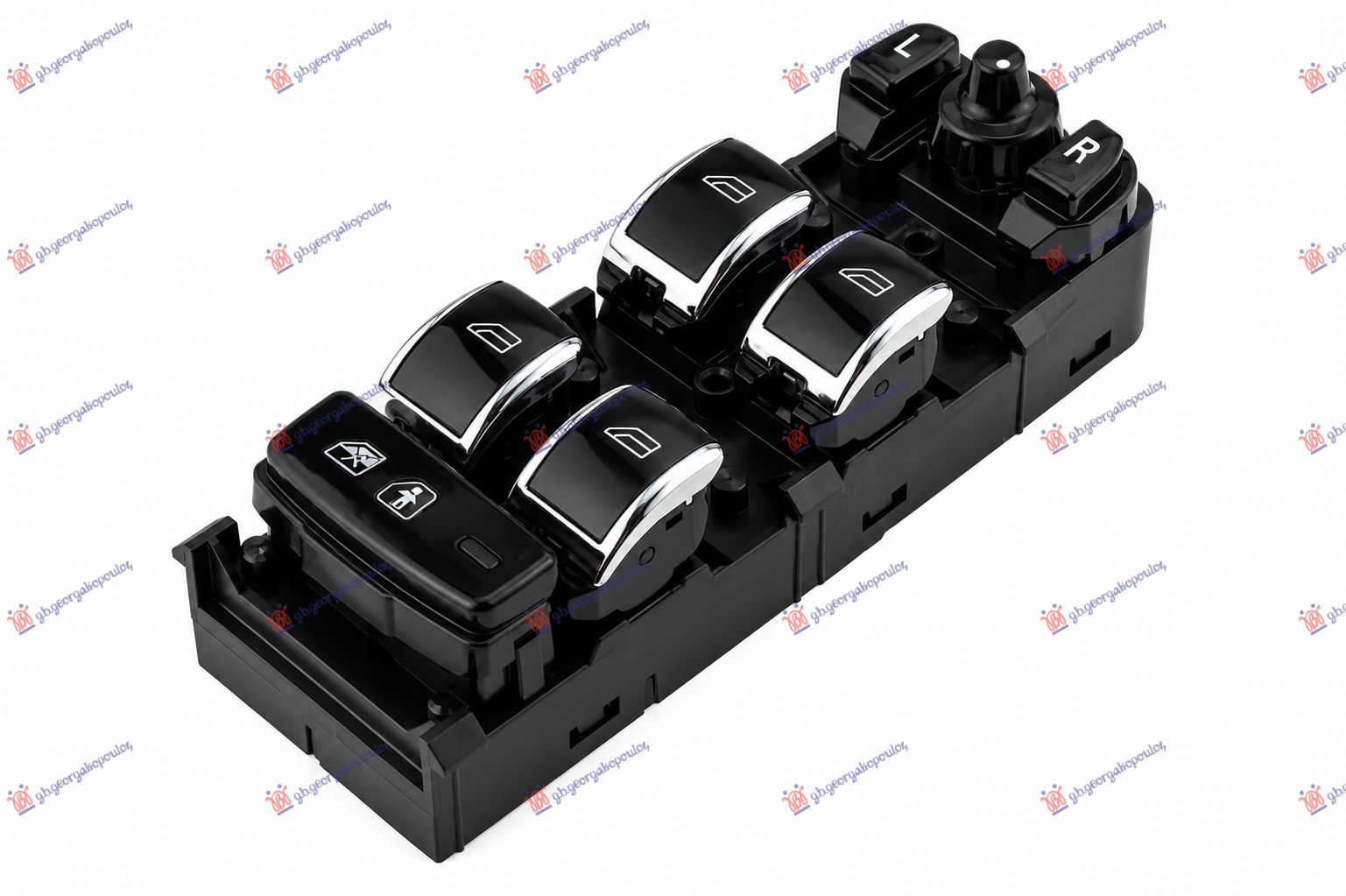 PREKIDAC U PREDNJIM VRATIMA VOLVO S90 2016-2021 (4 TASTERA) (ZASTITA DECE) (BRAVA VRATA) (CRNI/HROM ) (3 PIN) (234)
