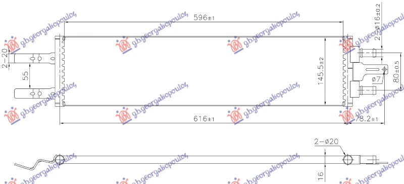 HLADNJAK MOTORA DODATNI 1.5 BENZIN/HIBRID (596x145x16) (NISSENS) VOLVO XC40 2017-2023 (536)