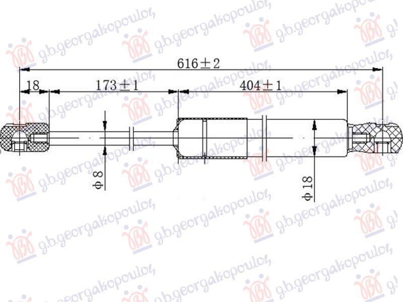 AMORTIZER GEPEK VRATA (616L-620N) VOLVO XC40 2017-2023 (536)