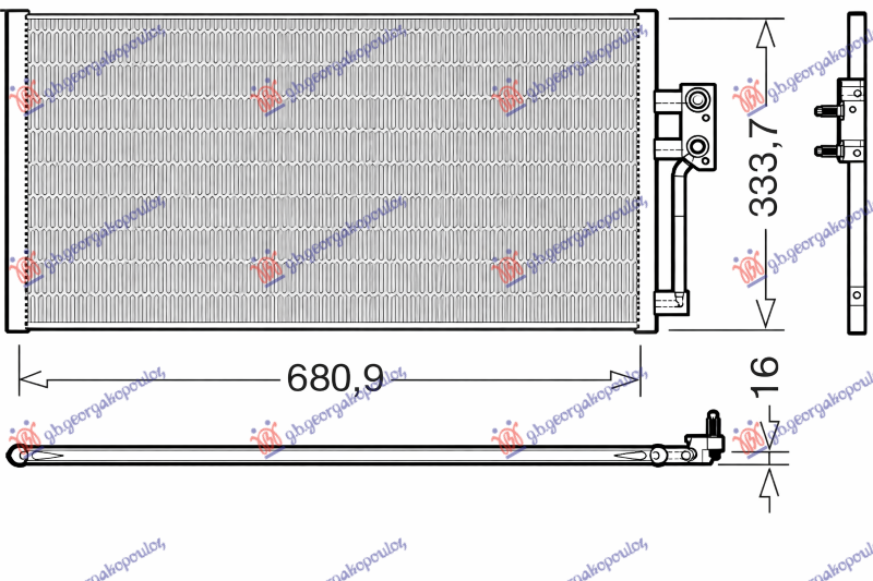 HLADNJAK KLIME ELEKTRICNI (680x340x16) (NISSENS) VOLVO XC40 2023- (536)