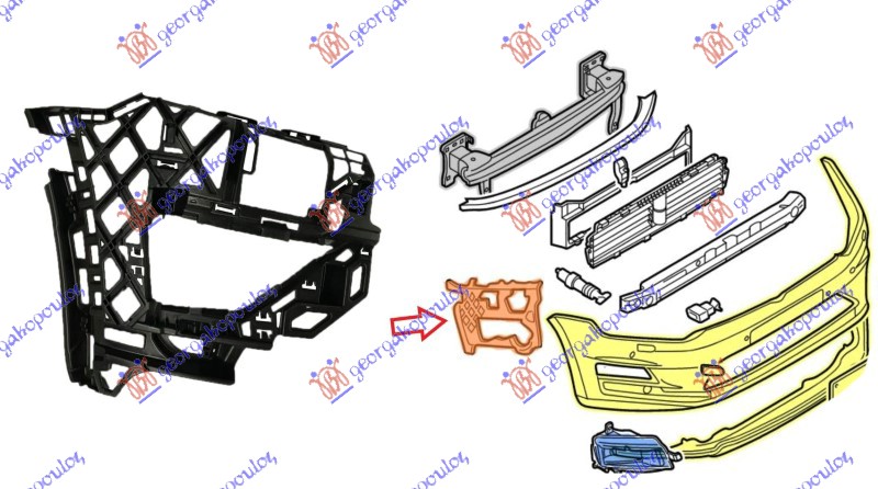 NOSAC PREDNJEG BRANIKA BOCNI PLASTICNI VW GOLF SPORTSVAN 2014-2018 (AM1/AN1)