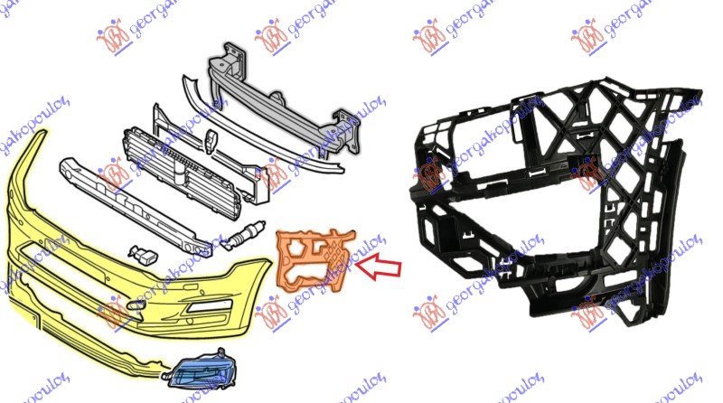 NOSAC PREDNJEG BRANIKA BOCNI PLASTICNI VW GOLF SPORTSVAN 2014-2018 (AM1/AN1)