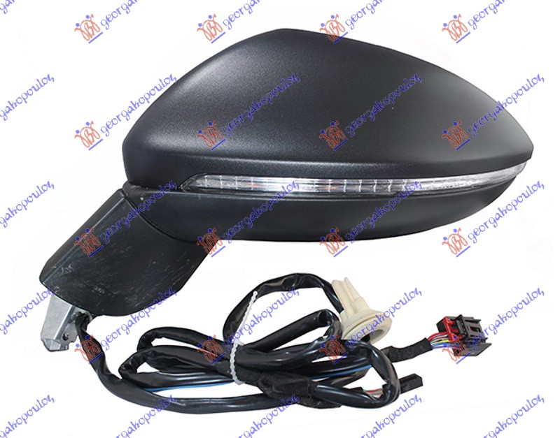 RETROVIZOR ELEKTRICNI SA GREJACEM PM (MIGAVAC) (8 PIN) (A KVALITET) (ASFERICNO STAKLO) VW GOLF SPORTSVAN 2014-2018 (AM1/AN1)