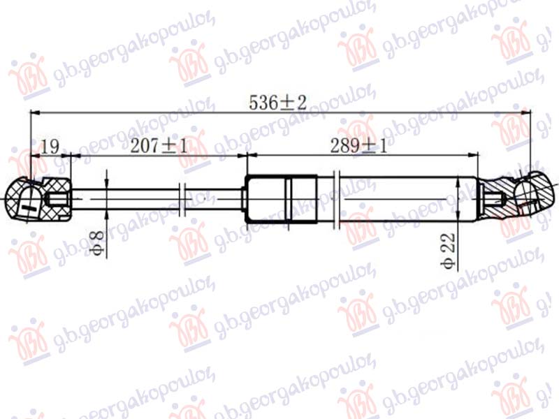 AMORTIZER GEPEK VRATA (536L-670N) VW GOLF SPORTSVAN 2014-2018 (AM1/AN1)