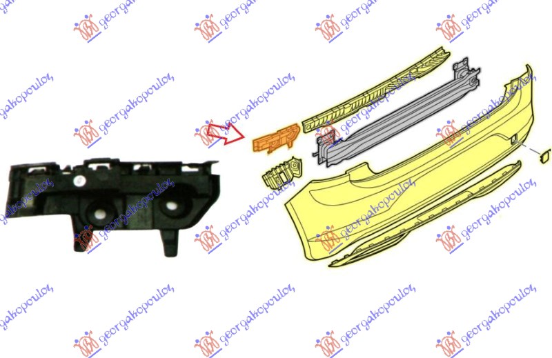NOSAC ZADNJEG BRANIKA PLASTICNI (NA STOP LAMPI) VW POLO 2017-2021 (AW1/BZ1)