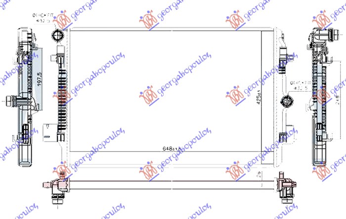 HLADNJAK MOTORA 2.0 GTI BENZIN (650X425X26) (NRF) VW POLO 2021- (AE)