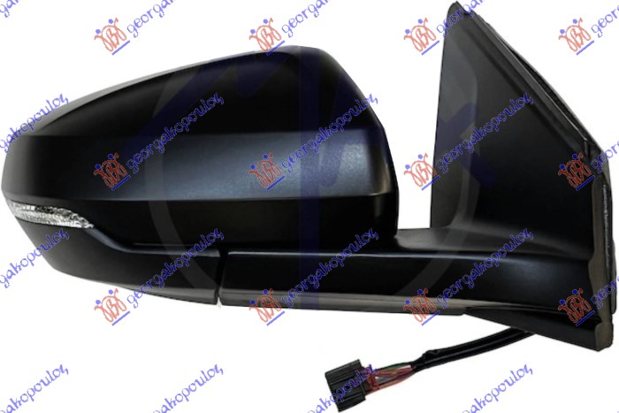 RETROVIZOR ELEKTRICNI SA GREJACEM CRNI (MIGAVAC) (6 PIN) (KONVEKSNO STAKLO) VW POLO 2017-2021 (AW1/BZ1)