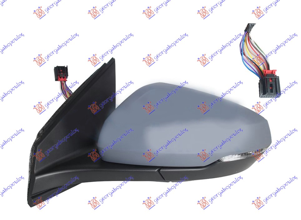 RETROVIZOR ELEKTRICNI SA GREJACEM PM (ELEKTRO-SKLOPIV) (MIGAVAC) (8 PIN) (ASFERICNO STAKLO) VW POLO 2017-2021 (AW1/BZ1)