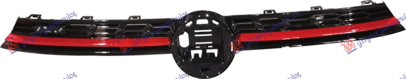 PVC MASKA (OTVORI ZA LED FAROVE) (GTI) SA CRVENOM LAJSNOM VW POLO 2021- (AE)