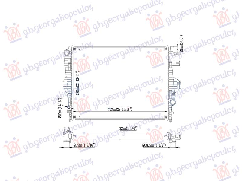 HLADNJAK MOTORA 4.2 BENZIN/DIZEL (700x548) (VALEO) VW TOUAREG 2010-2014 (7P5/7P6)
