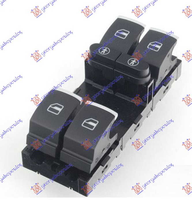 PREKIDAC U PREDNJIM VRATIMA CRNI/SREBRNI (4 TASTERA) (10 PIN) SEAT ALHAMBRA 2010- (710/711)