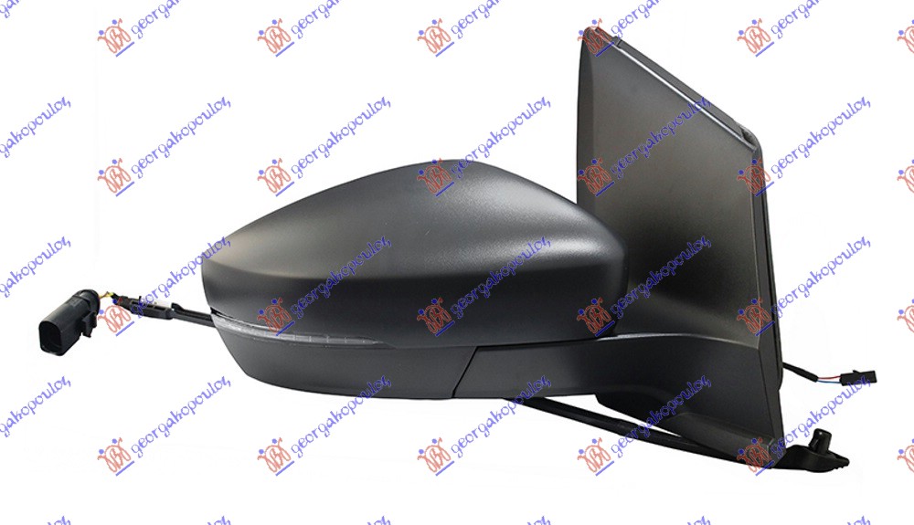 RETROVIZOR ELEKTRICNI SA GREJACEM PM (MIGAVAC) (6 PIN) (A KVALITET) (KONVEKSNO STAKLO) VW UP 2016-2019 (121/122/123/BL1/BL2/BL3)