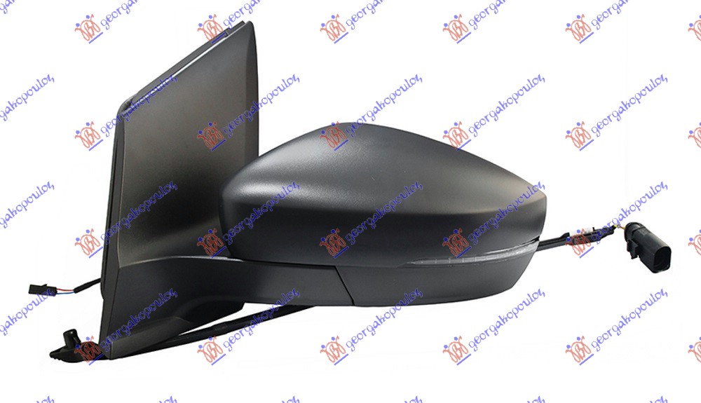 RETROVIZOR ELEKTRICNI SA GREJACEM PM (MIGAVAC) (8 PIN) (A KVALITET) (ASFERICNO STAKLO) VW UP 2016-2019 (121/122/123/BL1/BL2/BL3)
