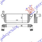 HLADNJAK INTERKULERA 2.0i 16V TFSi - 2.0BiTDi(715x215) VW TRANSPORTER 2010-2015 (T5) (7HA/7HH/7EA/7EH)