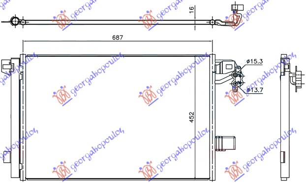 HLADNJAK KLIME 2.0 TD (675x440) VW TRANSPORTER 2010-2015 (T5) (7HA/7HH/7EA/7EH)