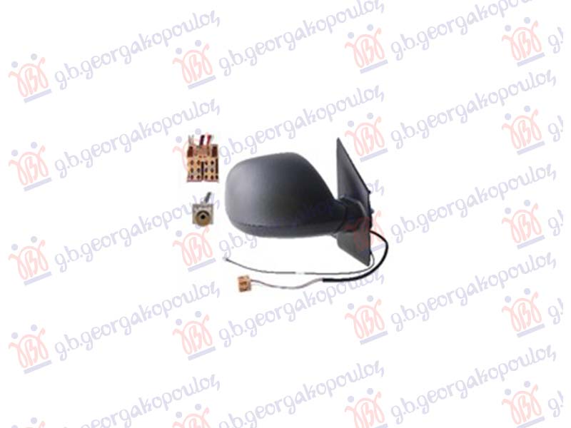 RETROVIZOR ELEKTRICNI SA GREJACEM (ANTENA AM/FM) (6 PIN) (A KVALITET) (KONVEKSNO STAKLO) VW TRANSPORTER 2010-2015 (T5) (7HA/7HH/7EA/7EH)