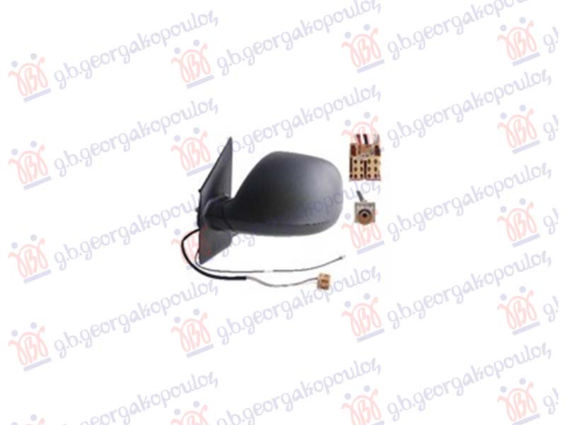RETROVIZOR ELEKTRICNI SA GREJACEM (ANTENA AM/FM) (6 PIN) (A KVALITET) (ASFERICNO STAKLO) VW TRANSPORTER 2010-2015 (T5) (7HA/7HH/7EA/7EH)