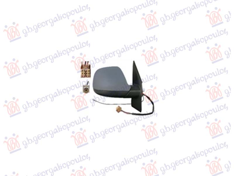 RETROVIZOR ELEKTRICNI SA GREJACEM PM (ANTENA AM/FM) (6 PIN) (A KVALITET) (KONVEKSNO STAKLO) VW TRANSPORTER 2010-2015 (T5) (7HA/7HH/7EA/7EH)