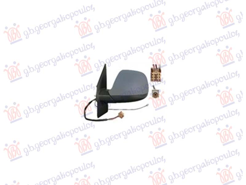 RETROVIZOR ELEKTRICNI SA GREJACEM PM (ANTENA AM/FM) (6 PIN) (A KVALITET) (ASFERICNO STAKLO) VW TRANSPORTER 2010-2015 (T5) (7HA/7HH/7EA/7EH)