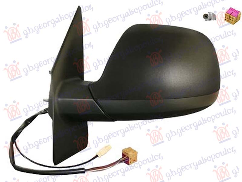RETROVIZOR ELEKTRICNI SA GREJACEM (CIP ANTENE AM/FM) (ASFERICNO STAKLO) VW TRANSPORTER 2010-2015 (T5) (7HA/7HH/7EA/7EH)