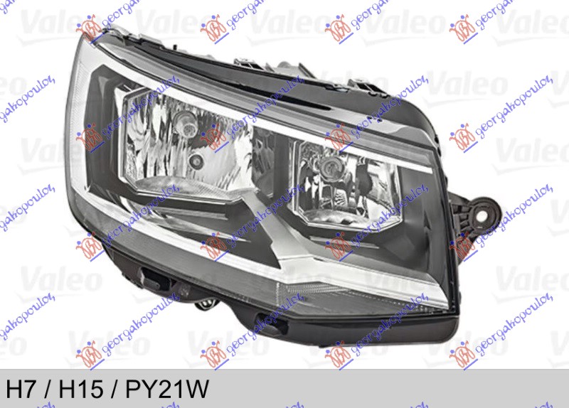 FAR ELEKTRICNI (H7/H15) (VALEO) VW TRANSPORTER 2015-2019 (T6) (SGA/SGH/SHA/SHH)
