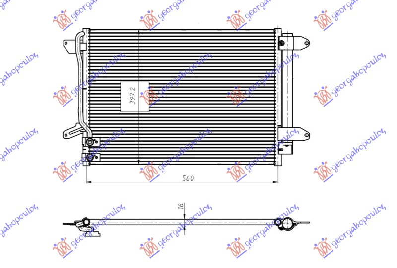 HLADNJAK KLIME 1.4/2.0 BENZIN - 1.6/2.0 DIESEL VW JETTA 2014-2018 (162/163/AV3/AV2)
