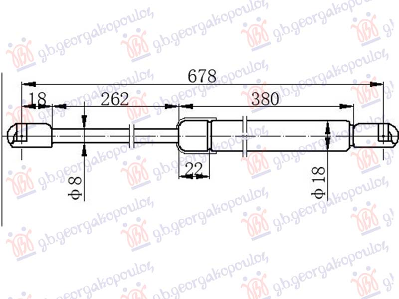 AMORTIZER GEPEK VRATA (678.5L-630N) VW NEW BEETLE 2011-2016 (5C1/5C2)