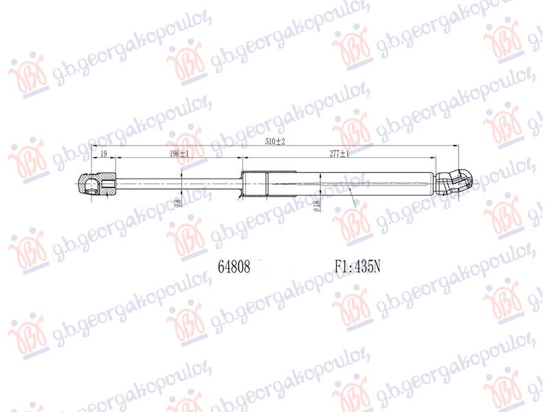 AMORTIZER GEPEK VRATA (510L-435N) BYD DOLPHIN 2021-