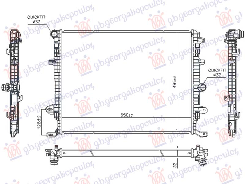 HLADNJAK MOTORA 1.4/2.0 BENZIN - 2.0 DIZEL (650x494) SEAT ALHAMBRA 2010- (710/711)