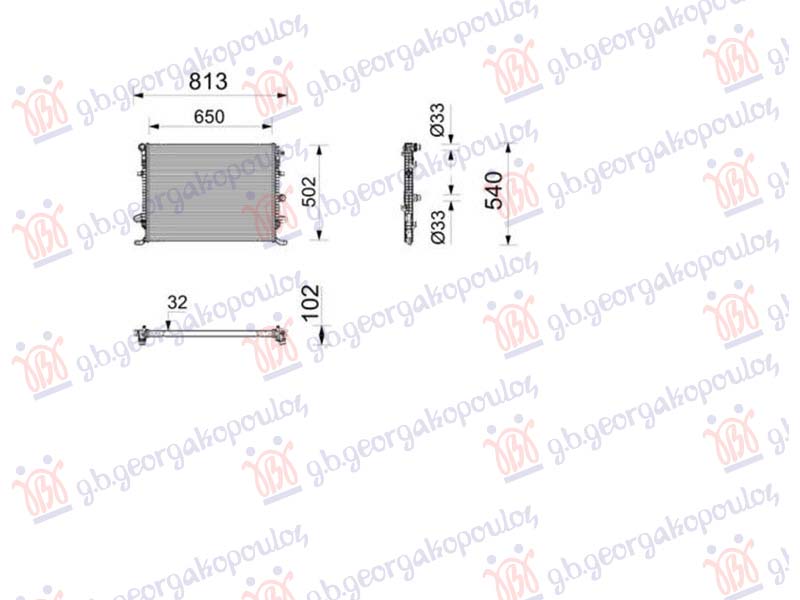 HLADNJAK MOTORA 1.4/2.0 BENZIN - 2.0 DIZEL (650x494) (NISSENS) SEAT ALHAMBRA 2010- (710/711)
