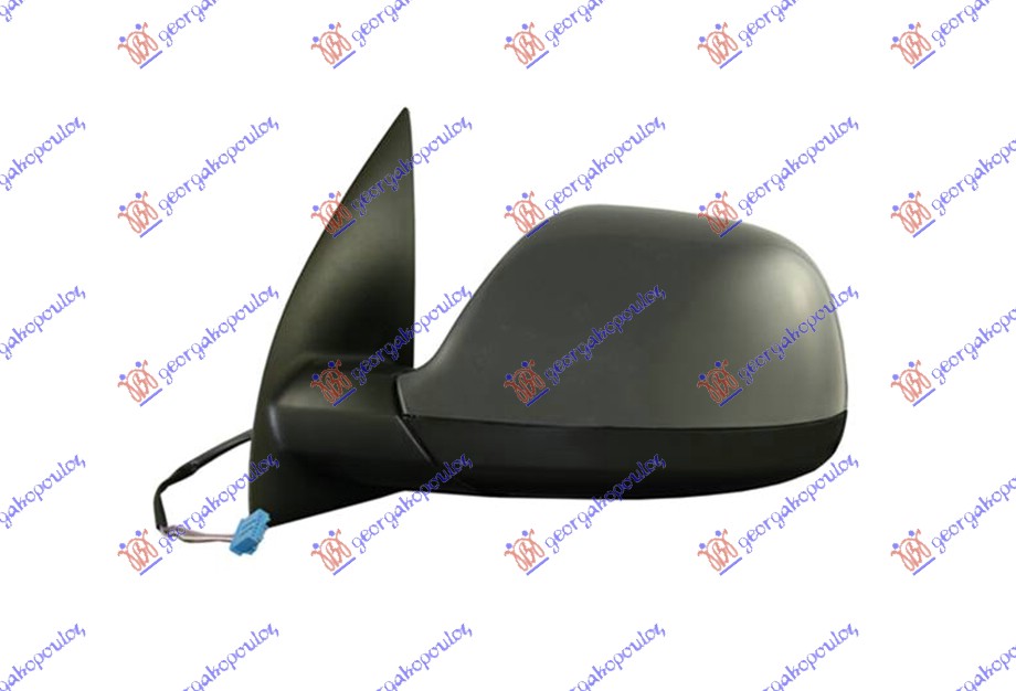 RETROVIZOR ELEKTRICNI SA GREJACEM PM (CRNI NOSAC) (ASFERICNO STAKLO) VW AMAROK P/U 2010-2016 (S6/S7)
