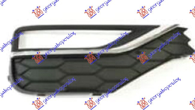 RESETKA PREDNJEG BRANIKA (SA MAGLENKOM) (HROM LAJSNA) VW AMAROK P/U 2016-2022 (S6/S7)
