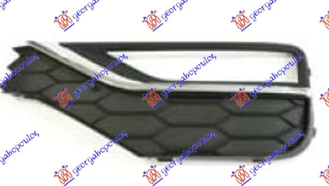 RESETKA PREDNJEG BRANIKA (SA MAGLENKOM) (HROM LAJSNA) VW AMAROK P/U 2016-2022 (S6/S7)