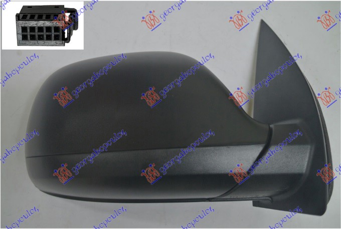 RETROVIZOR ELEKTRICNI SA GREJACEM CRNI (CRNI NOSAC) VW AMAROK P/U 2016-2022 (S6/S7)