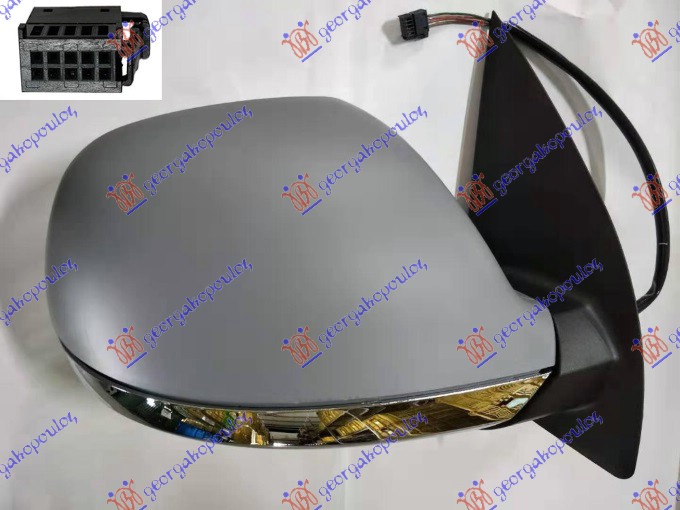 RETROVIZOR ELEKTRICNI SA GREJACEM PM (HROM NOSAC) VW AMAROK P/U 2016-2022 (S6/S7)