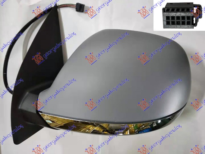 RETROVIZOR ELEKTRICNI SA GREJACEM PM (HROM NOSAC) VW AMAROK P/U 2016-2022 (S6/S7)
