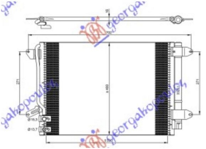 HLADNJAK KLIME BENZIN/DIZEL (540x370x16) (MARELLI/NRF) VW JETTA 2014-2018 (162/163/AV3/AV2)
