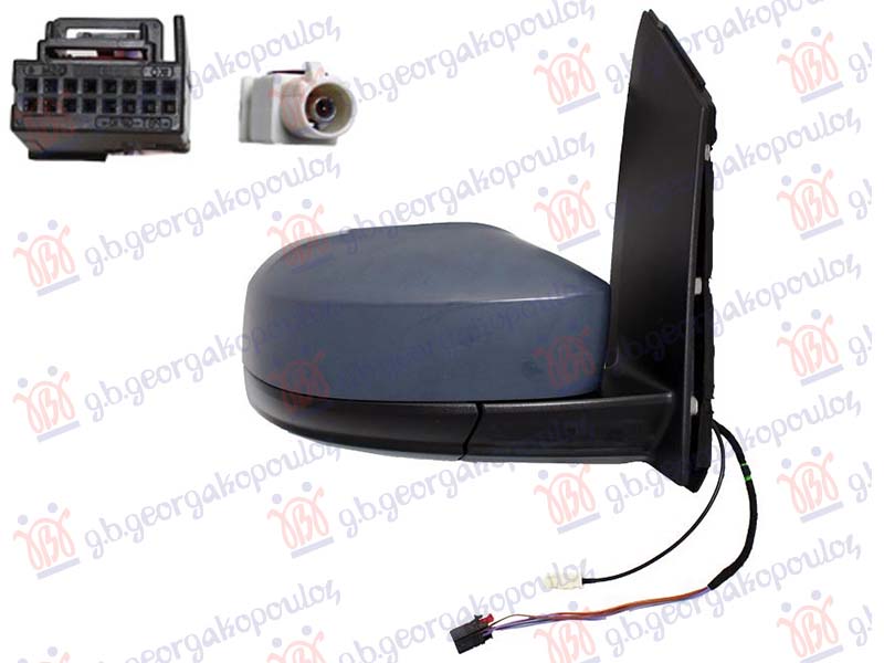 RETROVIZOR ELEKTRICNI SA GREJACEM PM (CIP ANTENE) (KONVEKSNO STAKLO) VW CADDY 2015-2020 (SAB/SAJ)