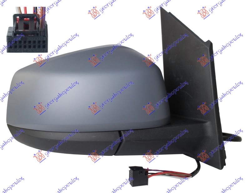 RETROVIZOR ELEKTRICNI SA GREJACEM PM (ELEKTRO-SKLOPIV) (7 PIN) (A KVALITET) (KONVEKSNO STAKLO) VW CADDY 2020- (SBB/SBJ)