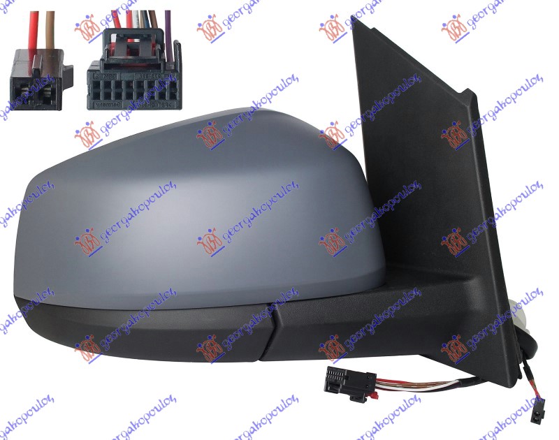 RETROVIZOR ELEKTRICNI SA GREJACEM PM (ELEKTRO-SKLOPIV) (PRACENJE TRAKE) (7+2 PIN) (KONVEKSNO STAKLO) VW CADDY 2020- (SBB/SBJ)